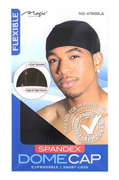 Magic Collection Spandex Dome Cap Black 4796bla