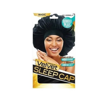 Magic Collection Jumbo Plus Velvet Sleep Cap 2289bla