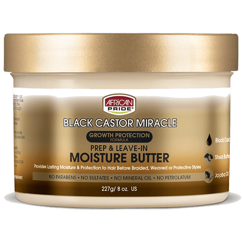 African Pride Black Castor Miracle Prep & Leave-In Moisture Butter