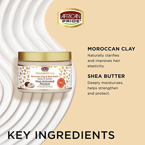 African Pride Moisture Miracle Moroccan Clay & Shea Butter Heat Activated Masque